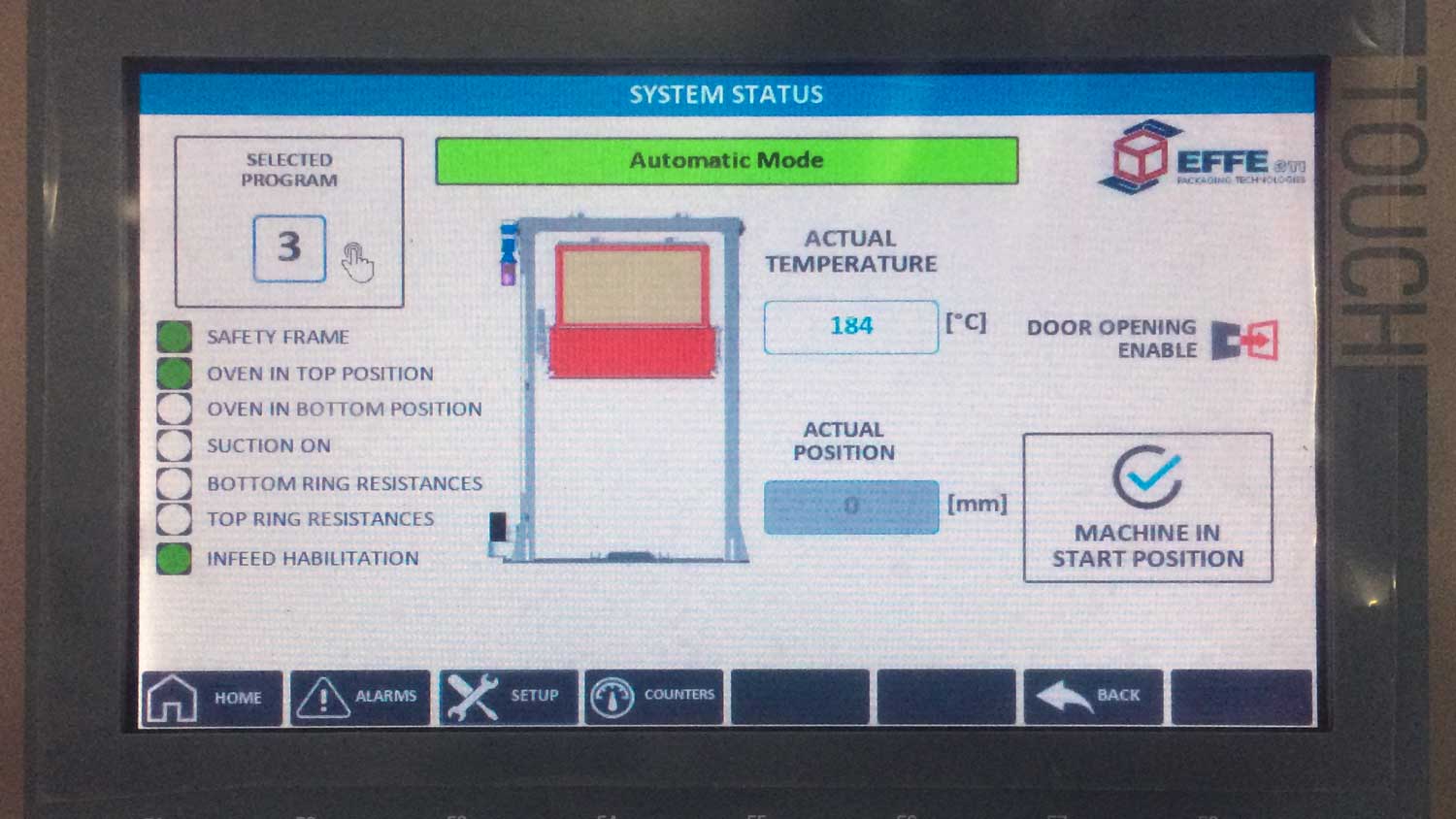 termoretrazione pannello touch screen